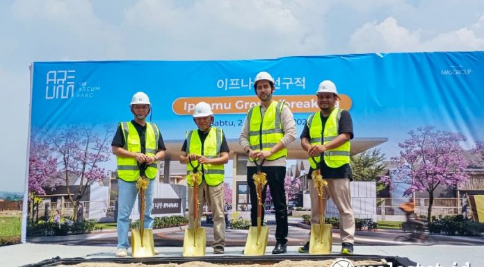 Prosesi groundbreaking Klaster Ipnamu di kawasan Areum Parc Bogor, Sabtu, 2 November 2024 (Foto: Realestat.id)