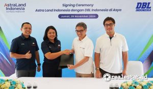 Signing ceremony Astra Land Indonesia (ALI) dengan DBL Indonesia untuk menghadirkan DBL Academy di township Asya, Jakarta Timur. (Sumber: Astra Land)