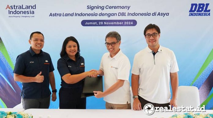 Signing ceremony Astra Land Indonesia (ALI) dengan DBL Indonesia untuk menghadirkan DBL Academy di township Asya, Jakarta Timur. (Sumber: Astra Land)