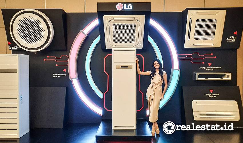 LG Single Commercial AC mencakup kategori Floor Standing, 4 Way Cassette, dan Ceiling Concealed Duct-RealEstat.id-Adhitya Putra