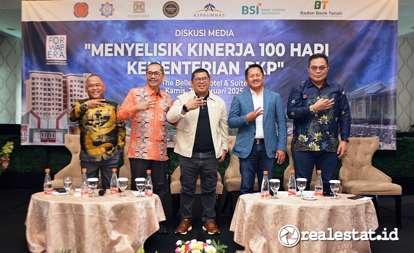 Diskusi media bertema “Menyelisik Kinerja 100 Hari Kementerian PKP” yang dihelat Forum Wartawan Perumahan Rakyat (Forwapera) di Jakarta, Kamis, 27 Februari 2025. (Foto: Istimewa)