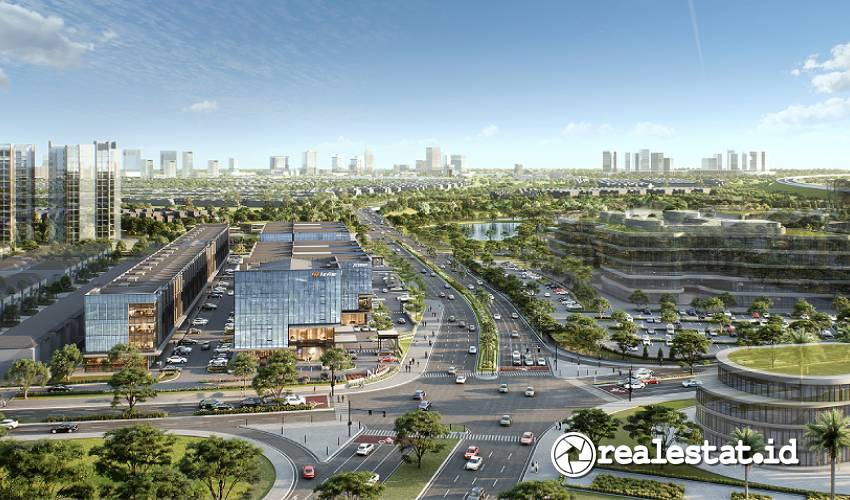 Gambar NavaPark Business Suites menyatu dengan ekosistem tiga kawasan mega business district BSD City dengan total luas 150 hektare-RealEstat.id