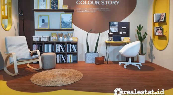 Ide inspirasi kombinasi cat rumah warna kuning dari Dulux Colour of The Year 2025 True Joy. (Foto: RealEstat.id/Adhitya Putra)