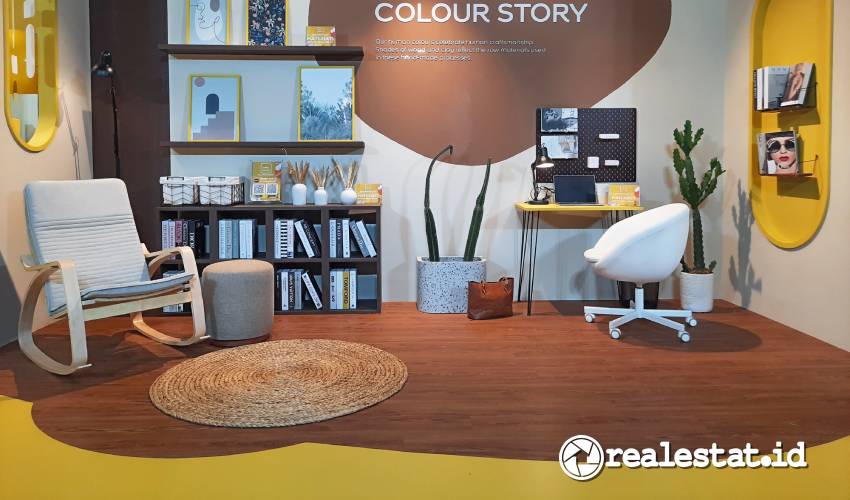 Ide inspirasi kombinasi cat rumah warna kuning dari Dulux Colour of The Year 2025 True Joy. (Foto: RealEstat.id/Adhitya Putra)