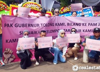 Penghuni Rumah Susun Rusun Demo Tarif Air Bersih PAM Jaya Realestat.id dok