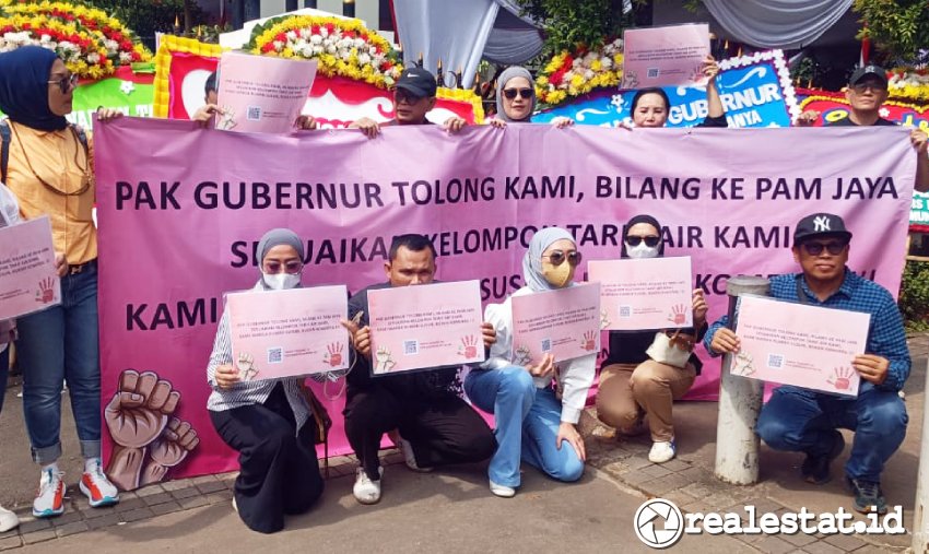 Penghuni Rumah Susun Rusun Demo Tarif Air Bersih PAM Jaya Realestat.id dok