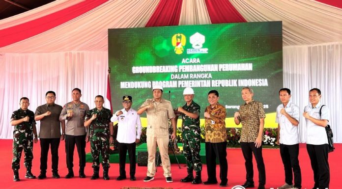 Groundbreaking Rumah Prajurit TNI AD di Serang, Ahad, 9 Maret 2025. (Foto: Istimewa)