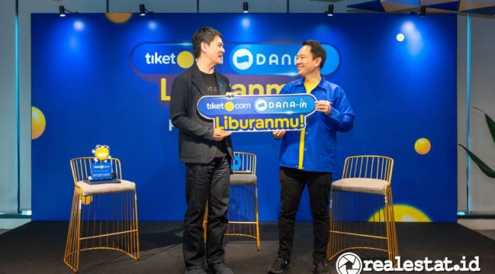 Kiri ke kanan: Vince Iswara, CEO & Co-founder DANA Indonesia dan George Hendrata, CEO tiket.com (Sumber: Istimewa)

