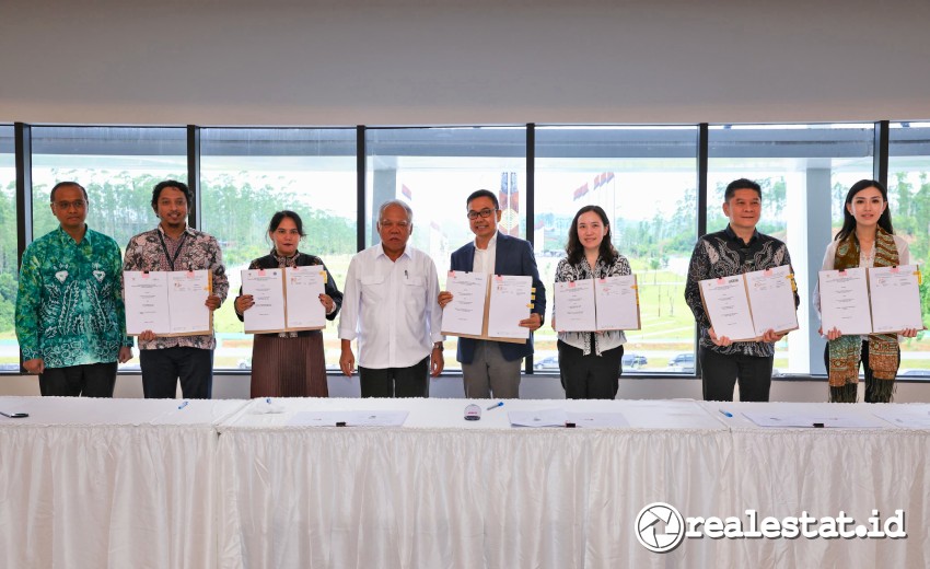Keenam perusahaan swasta menandatangani kerja sama di Kantor Otorita IKN, Rabu, 21 Mei 2025. (Foto: Dok. OIKN) 