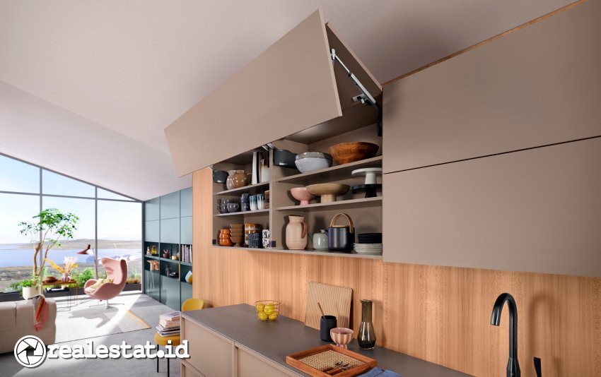 Blum Sistem bukaan ke atas AVENTOS HF realestat.id dok