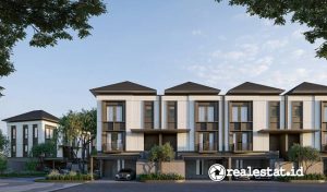 Gambar tampak depan rumah di klaster Rivella Altea BLVD Cibubur. (Sumber: Astra Land Indonesia)
