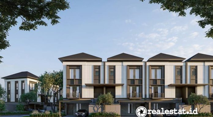 Gambar tampak depan rumah di klaster Rivella Altea BLVD Cibubur. (Sumber: Astra Land Indonesia)