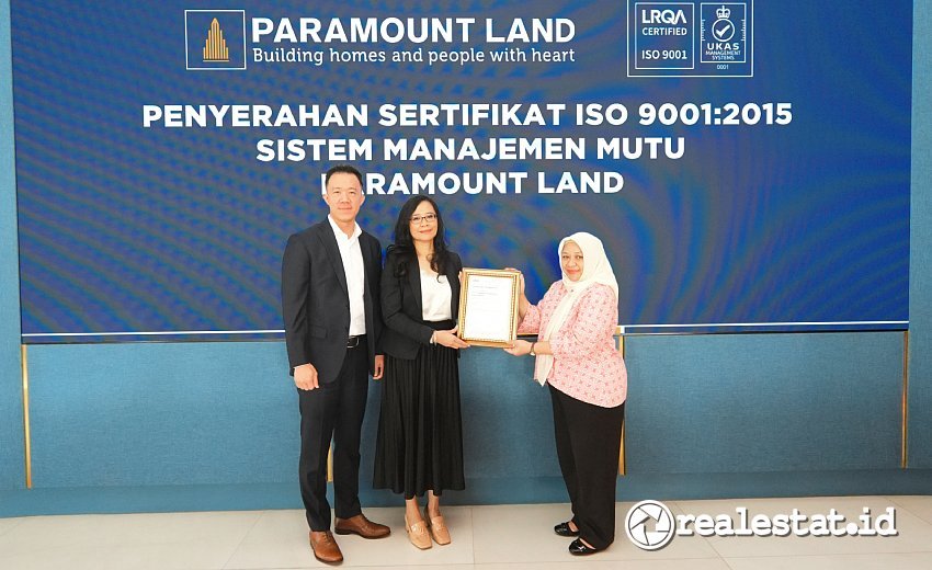 Paramount Land Sertifikasi ISO 9001_2015 LRQA Indonesia Realestat.id dok