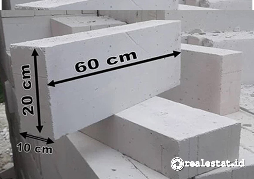Ilustrasi ukuran bata ringan hebel 60x20 cm. (Sumber: Antara Jaya Perkasa)