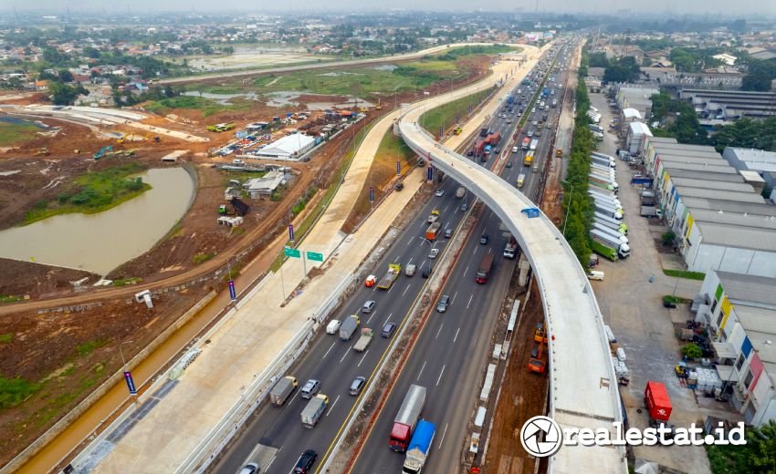 Progres akses tol langsung township Paramount Petals Land Realestat.id dok