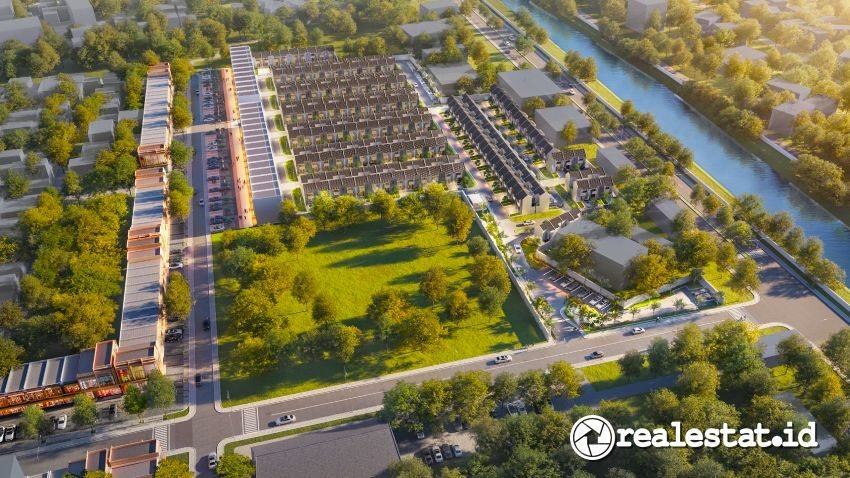 Kawasan New Palm Town House Jababeka Residence cikarang realestat.id dok