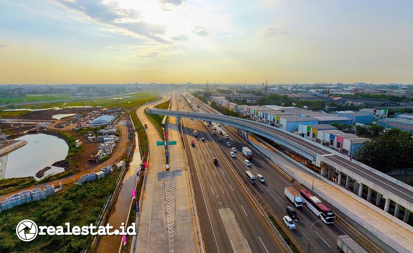 Akses Exit Tol KM 25 Jakarta Merak Township Kota Mandiri Paramount Petals Land Maret 2026 realestat.id dok