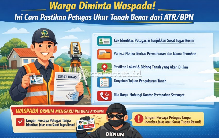 Cek Petugas Ukur Pengukuran Tanah ATR_BPN realestat.id dok