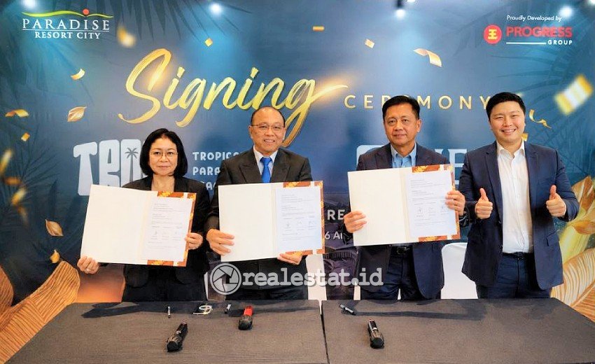 Progress Group Paradise Resort City Hero Supermarket TROPS realestat.id dok