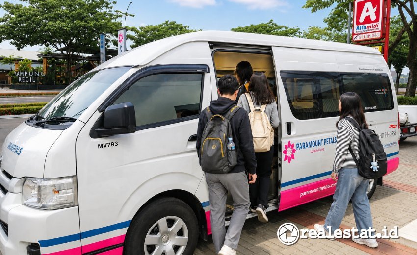 paramount petals land shuttle bus realestat.id dok