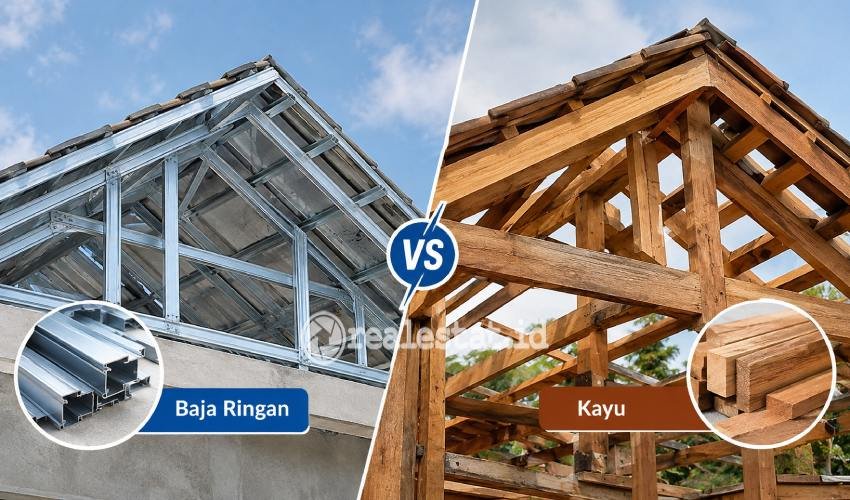 Perbandingan Rangka Atap Baja Ringan vs Kayu-RealEstat.id